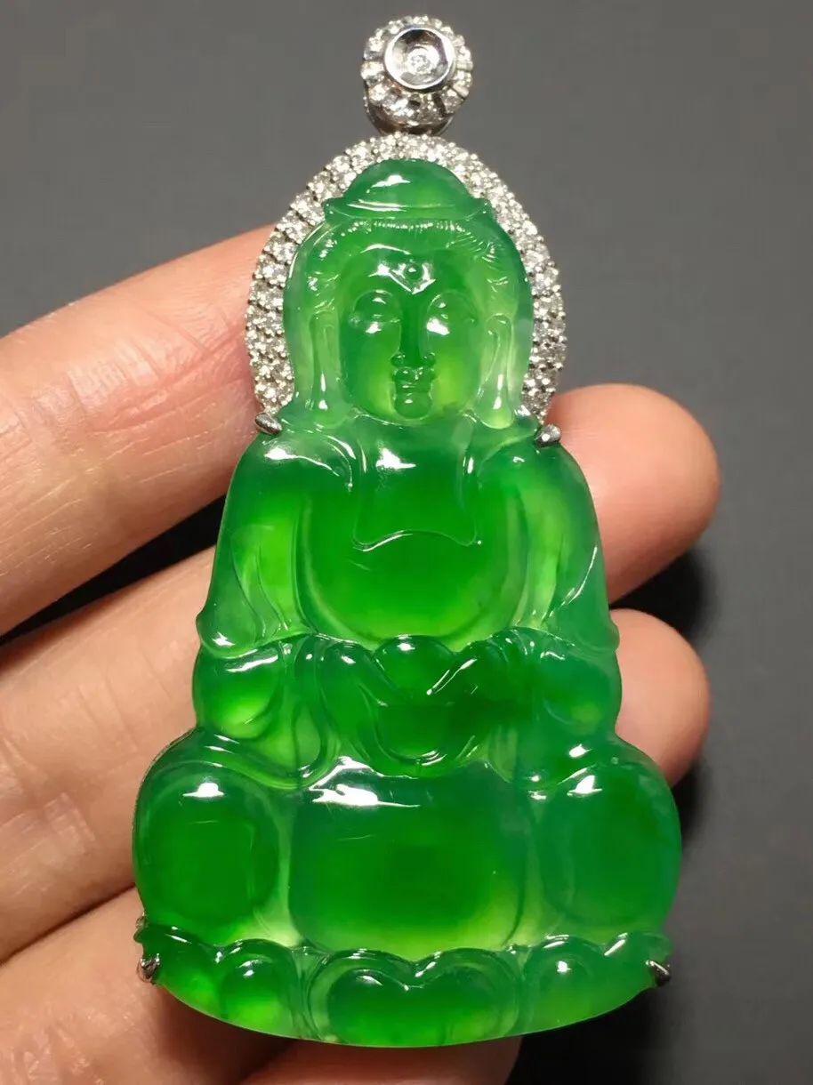 翡翠欣赏丨冰种正阳绿蛋面耳坠11200元