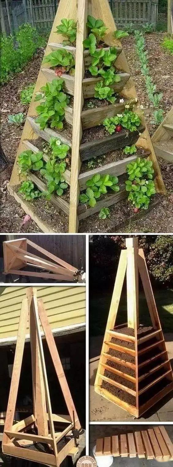 简单木棍花架制作方法图片