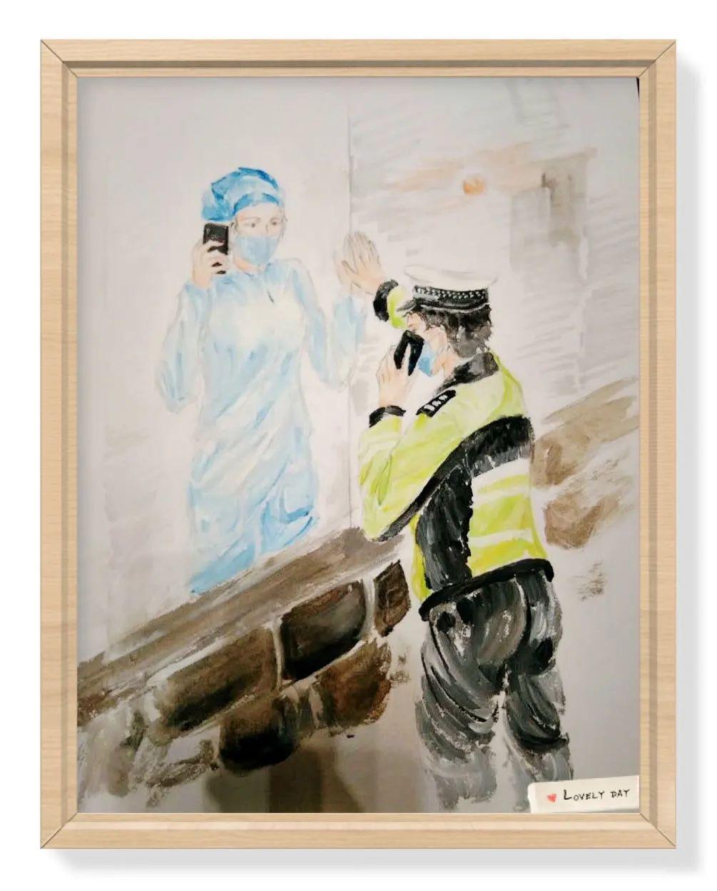 育才高中学子以画战疫致敬最美逆行者