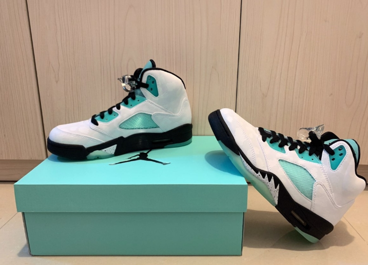 airjordan5islandgreen薄荷绿郭艾伦反光豹纹真是细节满满