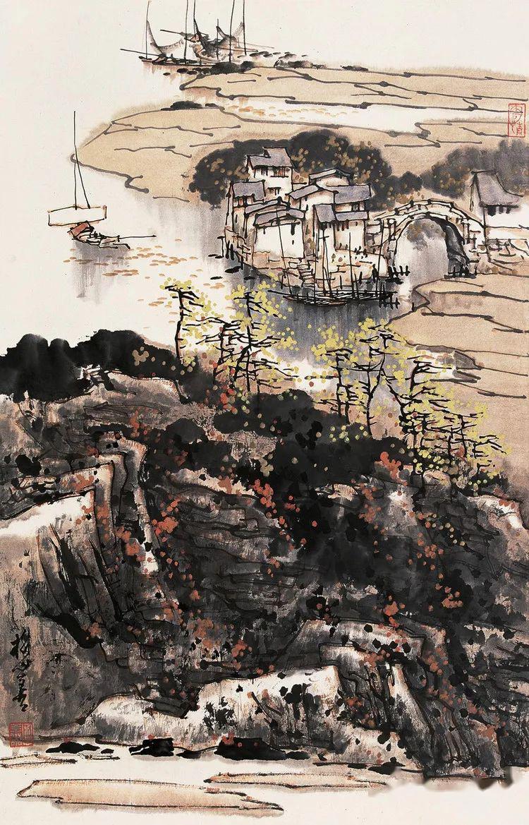 他笔下的江南水乡充满浪漫温馨和美感