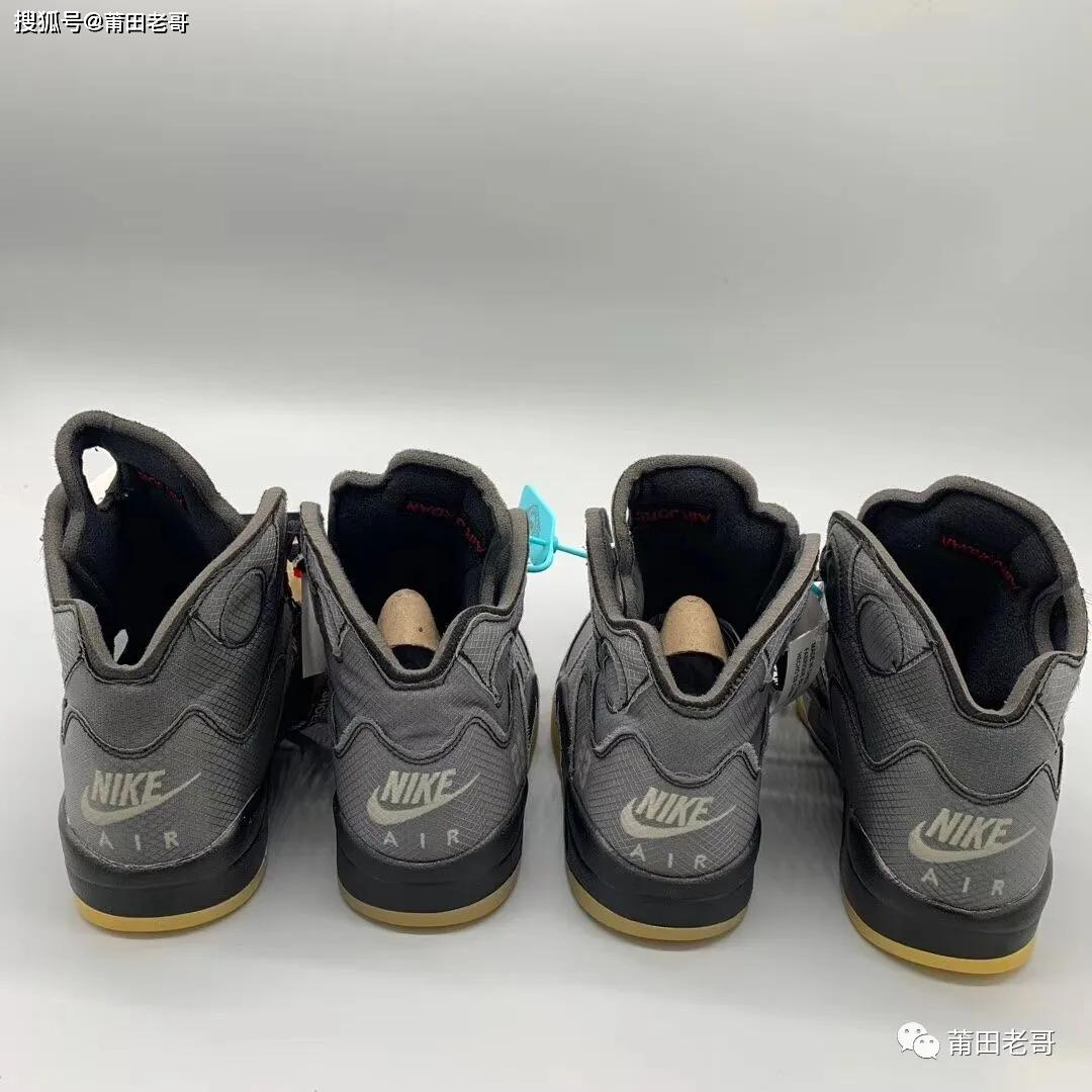 offwhiteowxairjordan5联名黑蝉翼灰真假对比评测
