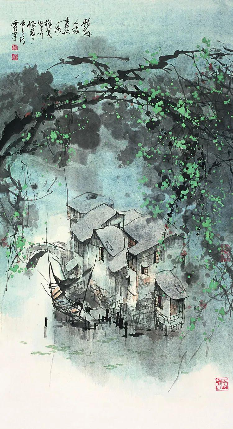 他笔下的江南水乡充满浪漫温馨和美感