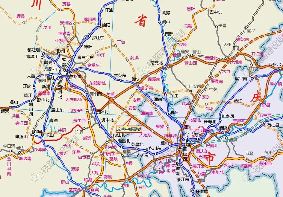 成渝中线高铁线路图图片