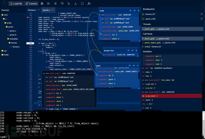 Gdbfrontend gui tmux