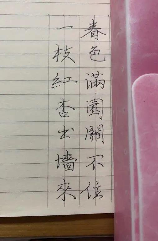 "—《赠范晔诗》陆凯(南北朝)一"春"一诗,是同学们为抗击疫情"书法式"
