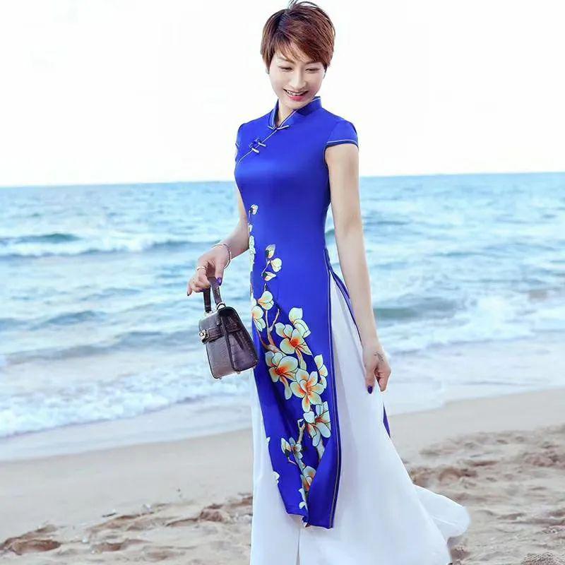 奥黛旗袍,穿上就是飘飘仙女入凡间