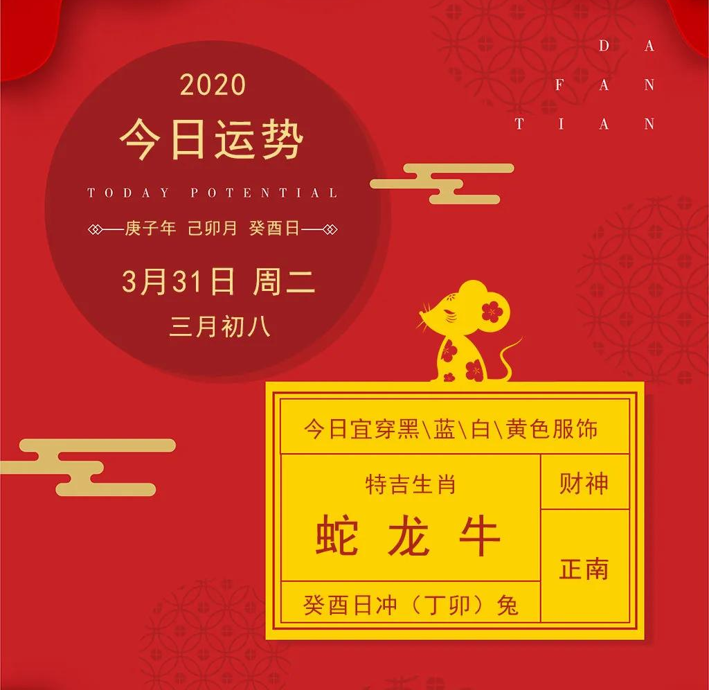 原創2020年3月31日十二生肖運勢播報