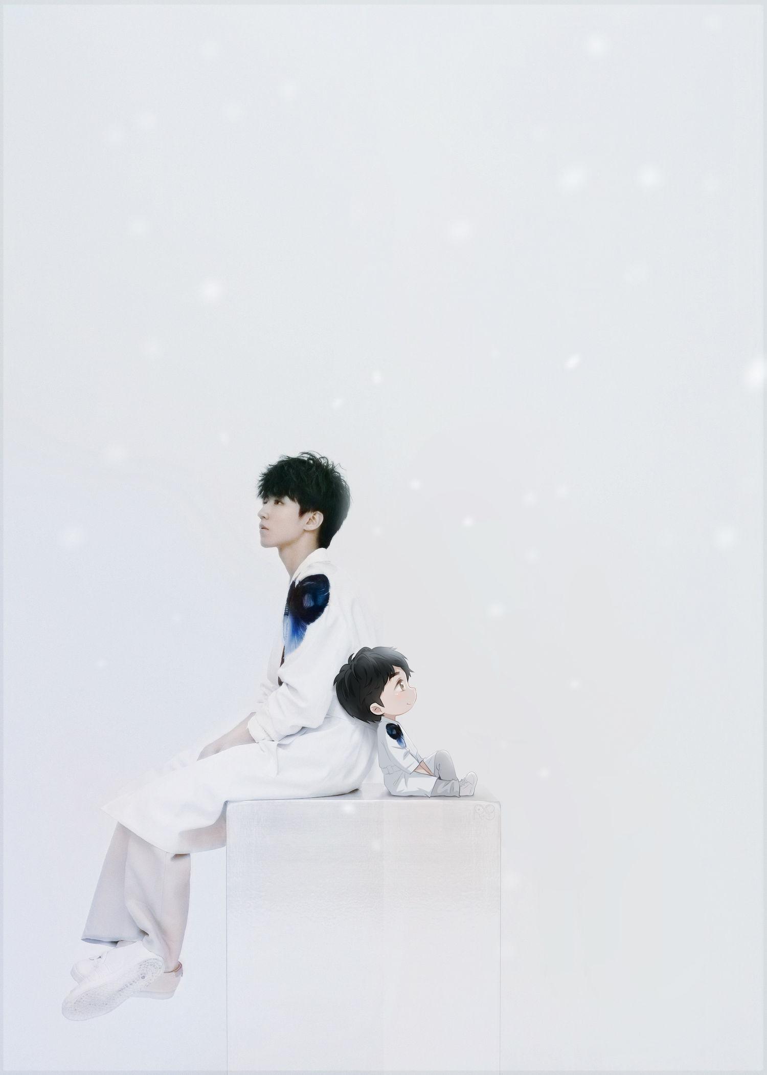 王俊凯与小小凯背对背拥抱所有的话不说也知道