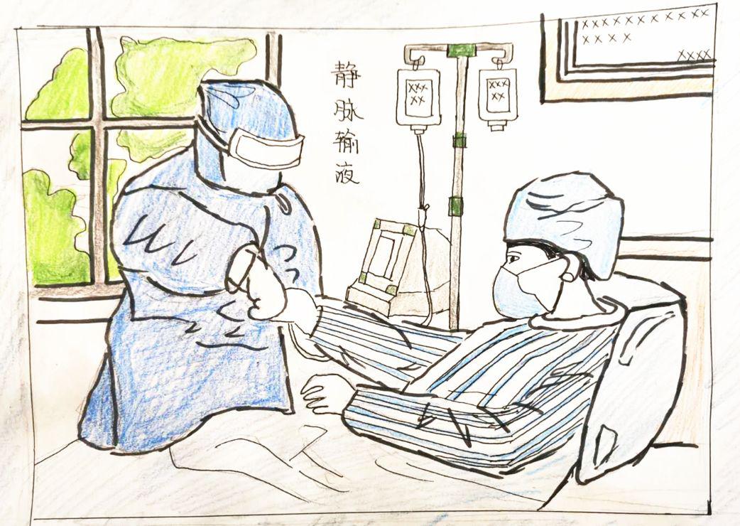 医护人员手绘漫画图片