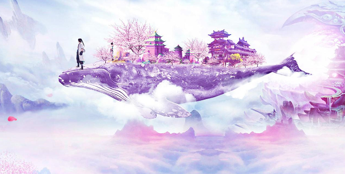 而在这样的天空概念设定下,游戏里的家园也就是非常二次元的浮空岛!