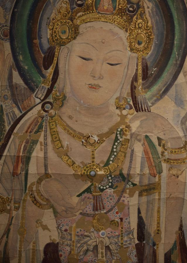 甘肃热门旅游,中国四大石窟之一,敦煌莫高窟佛教壁画赏析_菩萨