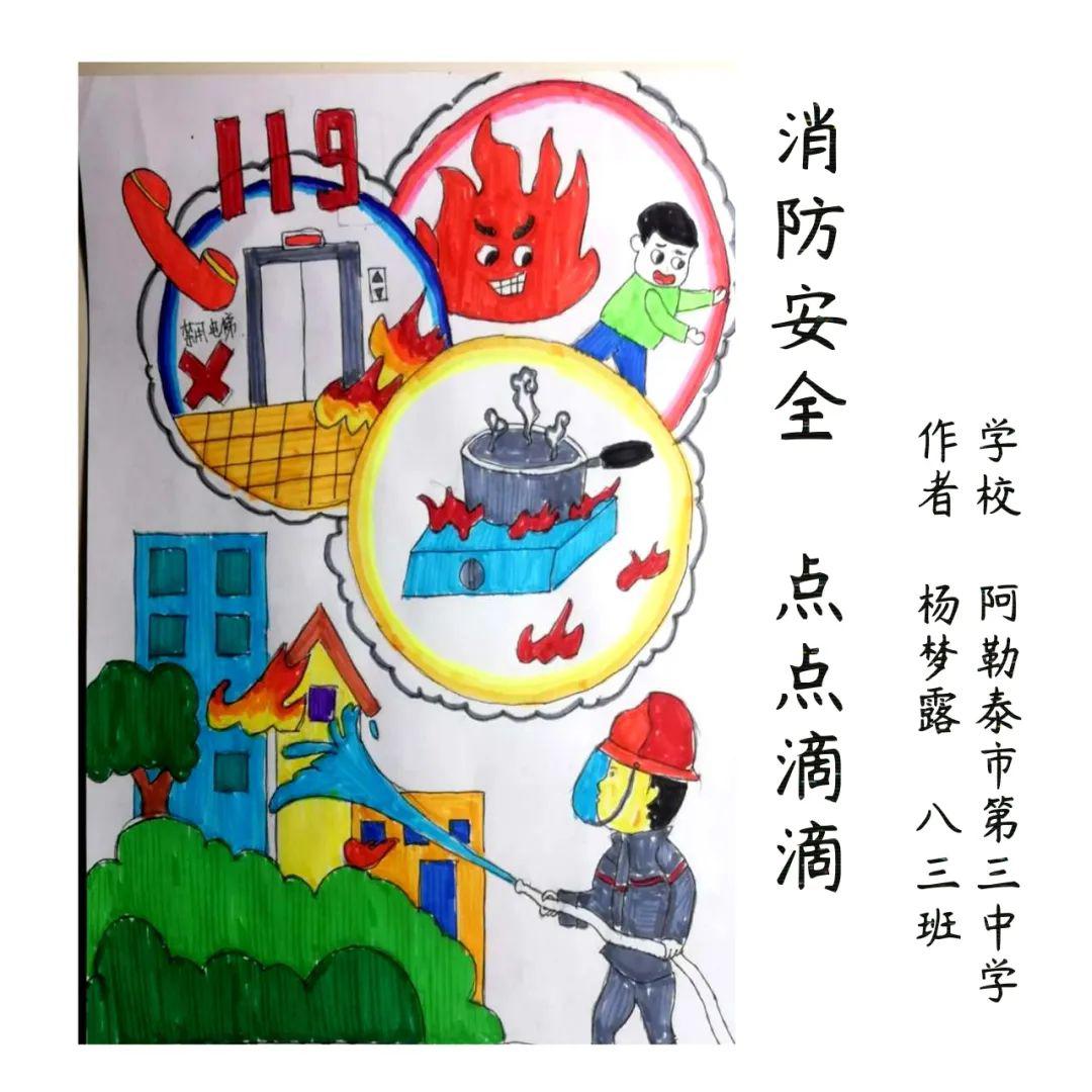 阿勒泰地区中小学校消防安全伴我成长冬季绘画作文大赛投稿作品展一