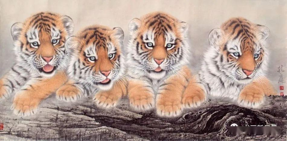 他画的小虎和小猫真好看