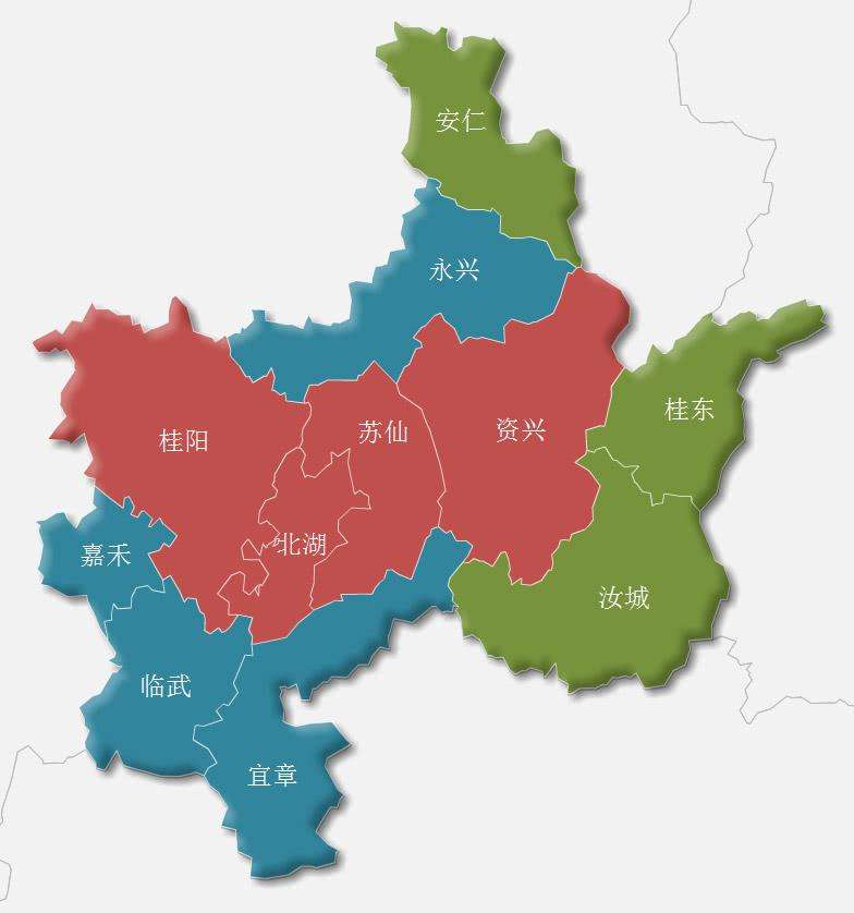 郴州市各县城区面积最大是资兴和桂阳最小是桂东你家乡第几