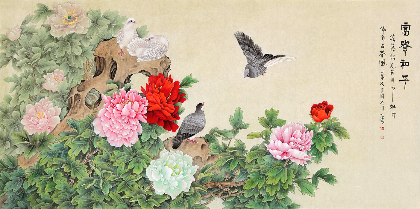 家里书房字画挂什么 国画花鸟美景独特艺术淡泊