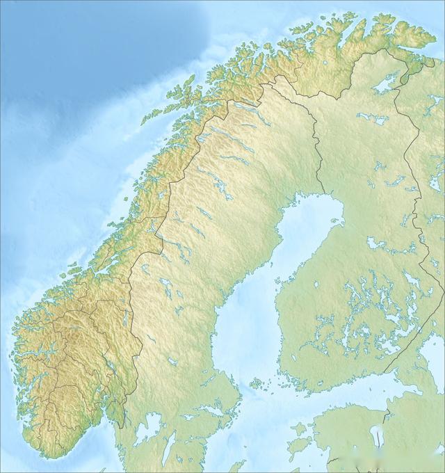 挪威地形高清地图图片