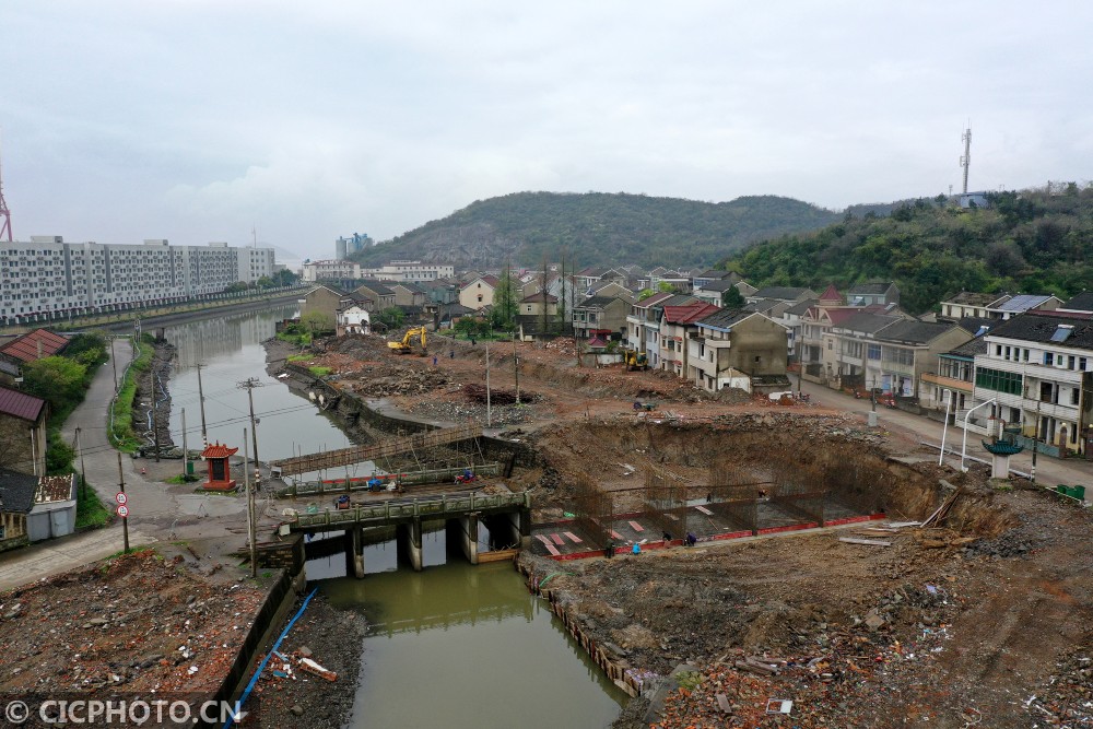 浙江舟山:河道拓寬改造施工忙_金塘鎮