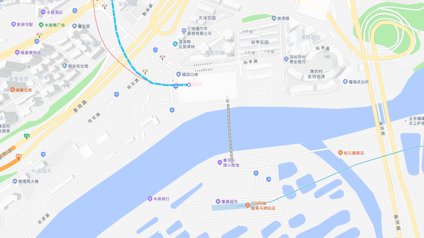 另外,福田口岸站可到達海關,進入香港,平湖站