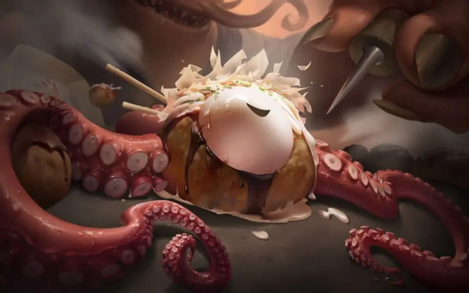 英雄联盟最新款皮肤曝光!居然是章鱼小丸子?打着打着看饿了