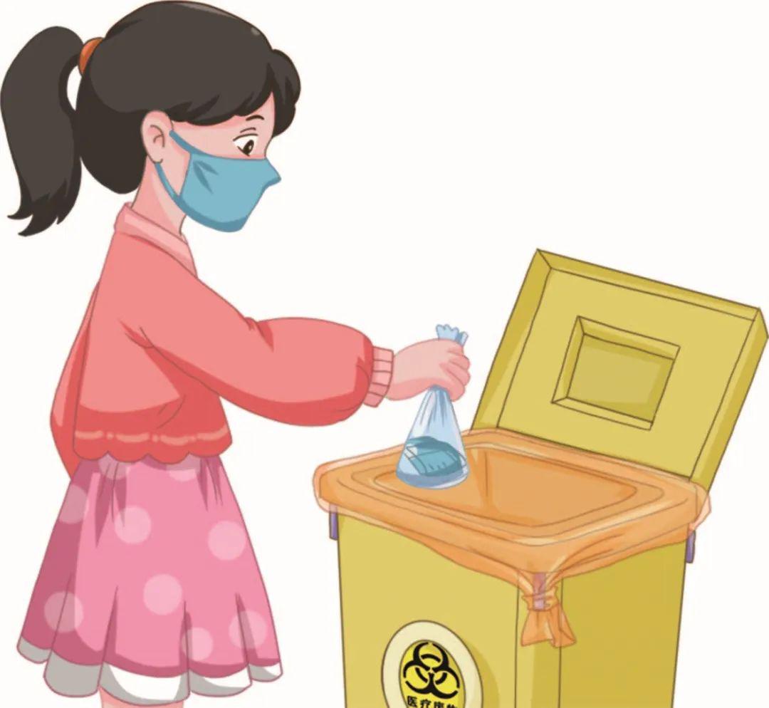 此类使用过的口罩可以向外对折后,放入一次性使用自封袋或者垃圾袋中