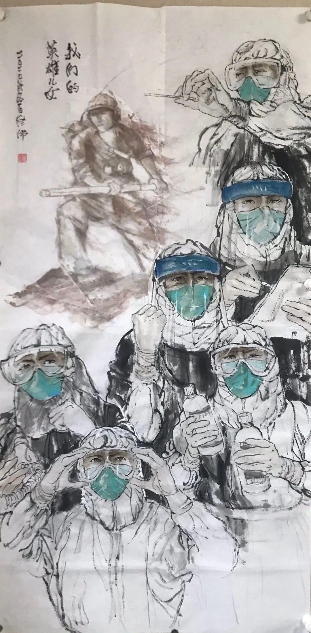 致敬逆行者年逾70岁老画家致敬最美逆行者二