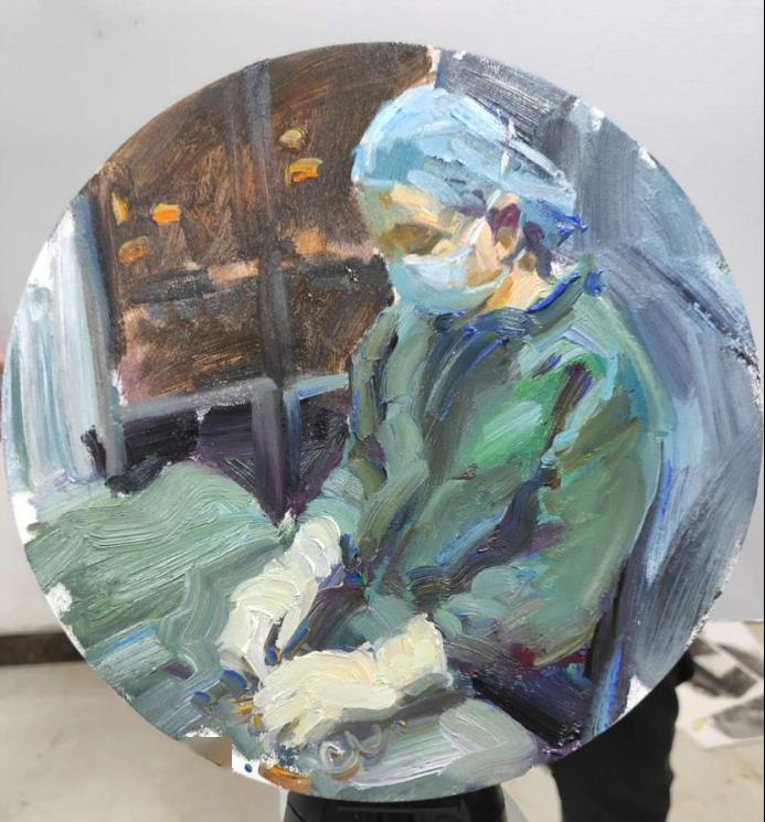抗击疫情,向英雄致敬——106美术教师作品线上展_油画