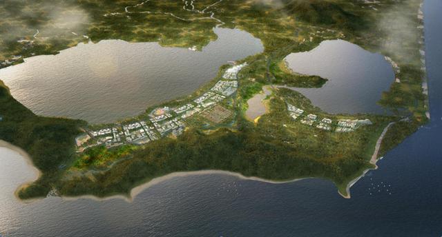 大墩片区,南靠南湾自然保护区,东西两侧分别临黎安港泻湖和新村港泻湖