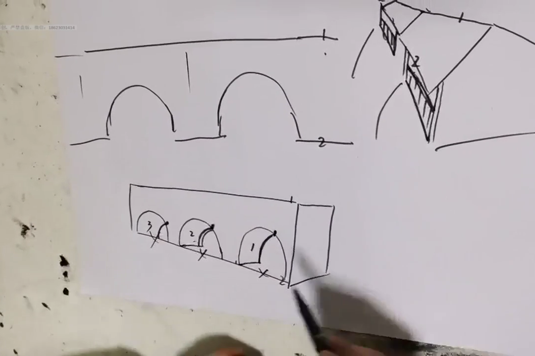 立体桥洞建筑的透视关系讲解看完会对立体的画法恍然大悟