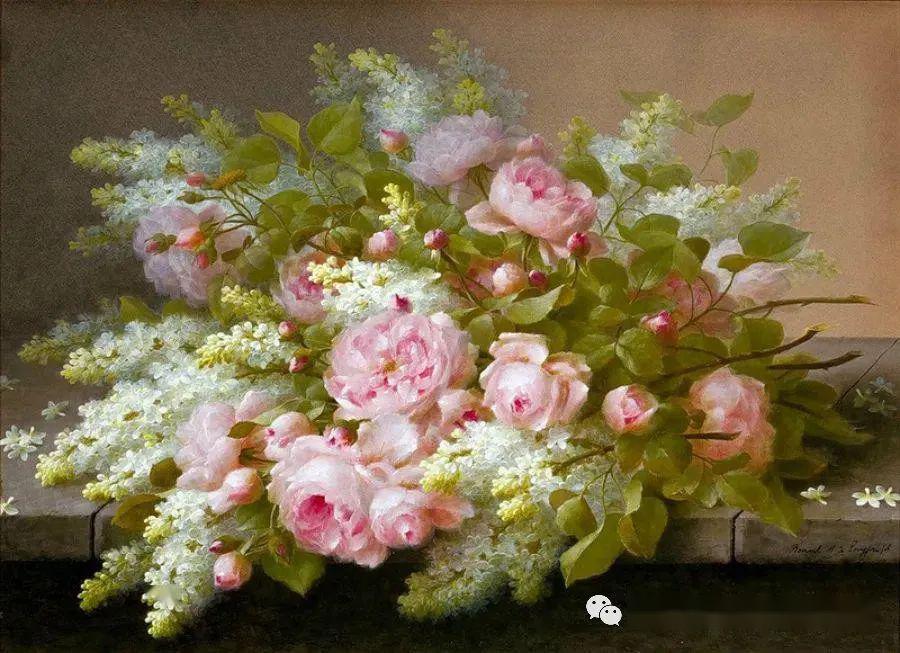 素雅的格调法国拉乌尔莫夏德龙佩花卉油画作品欣赏