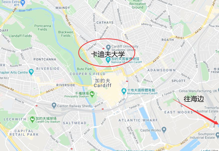 卡迪夫大学就位于加的夫市中心,旁边就是加的夫城堡,国家博物馆,国际