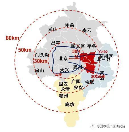 北三县地理位置图