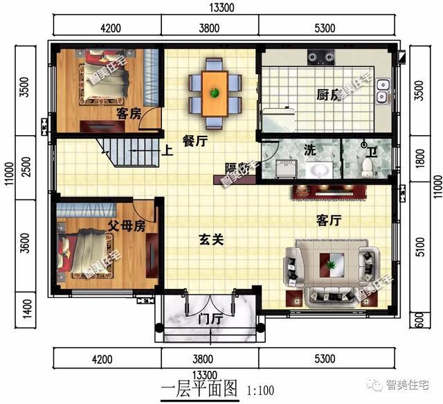 3栋带露台设计小二层别墅,每栋主体造价20多万,美观适合农村