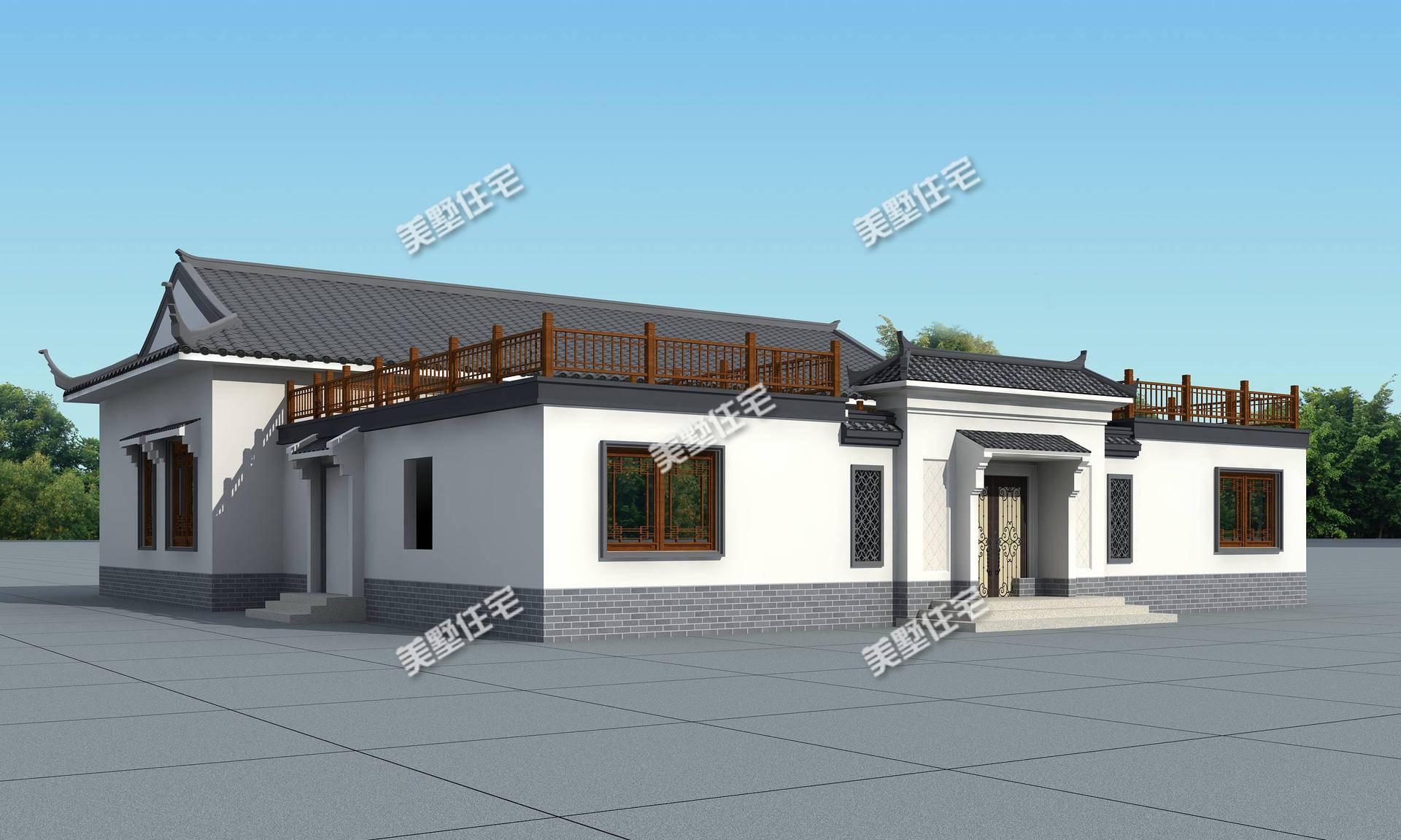 农村罕见的一层中式合院380平带10间卧室这才是真正的中国豪宅