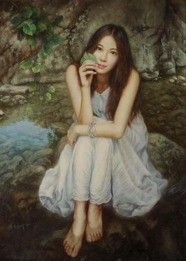 人体绘画年轻艺术家唯美女性人物油画作品欣赏