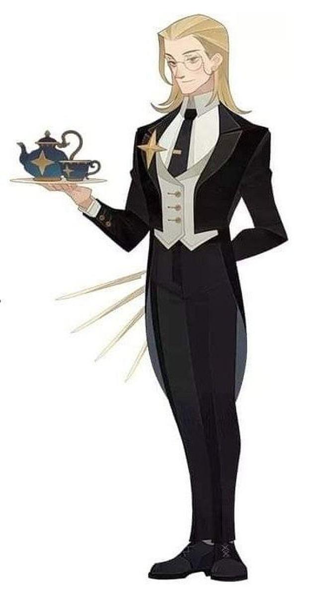 看剪影还以为会是一名年迈的老管家,谁成想是位年轻执事,看这样子