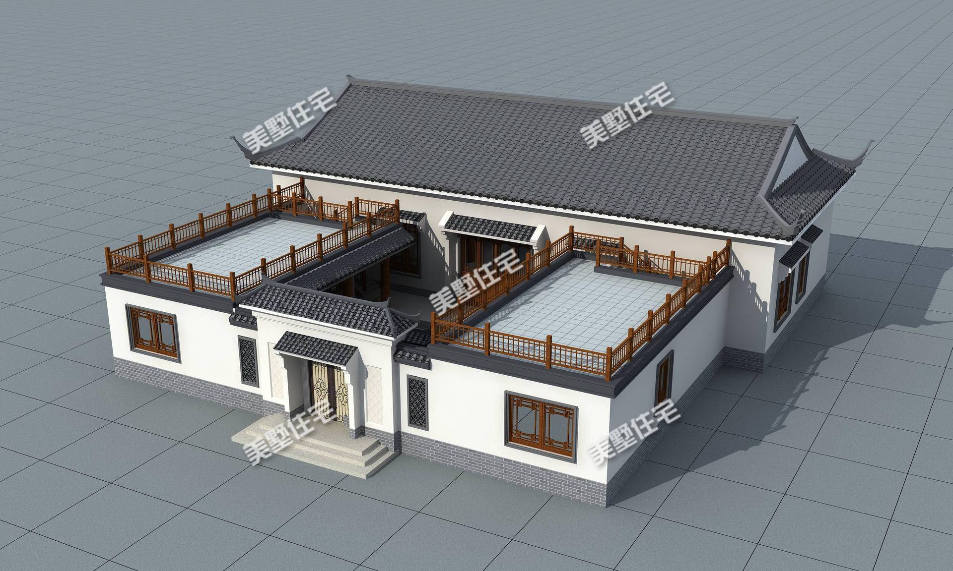 农村罕见的一层中式合院380平带10间卧室这才是真正的中国豪宅