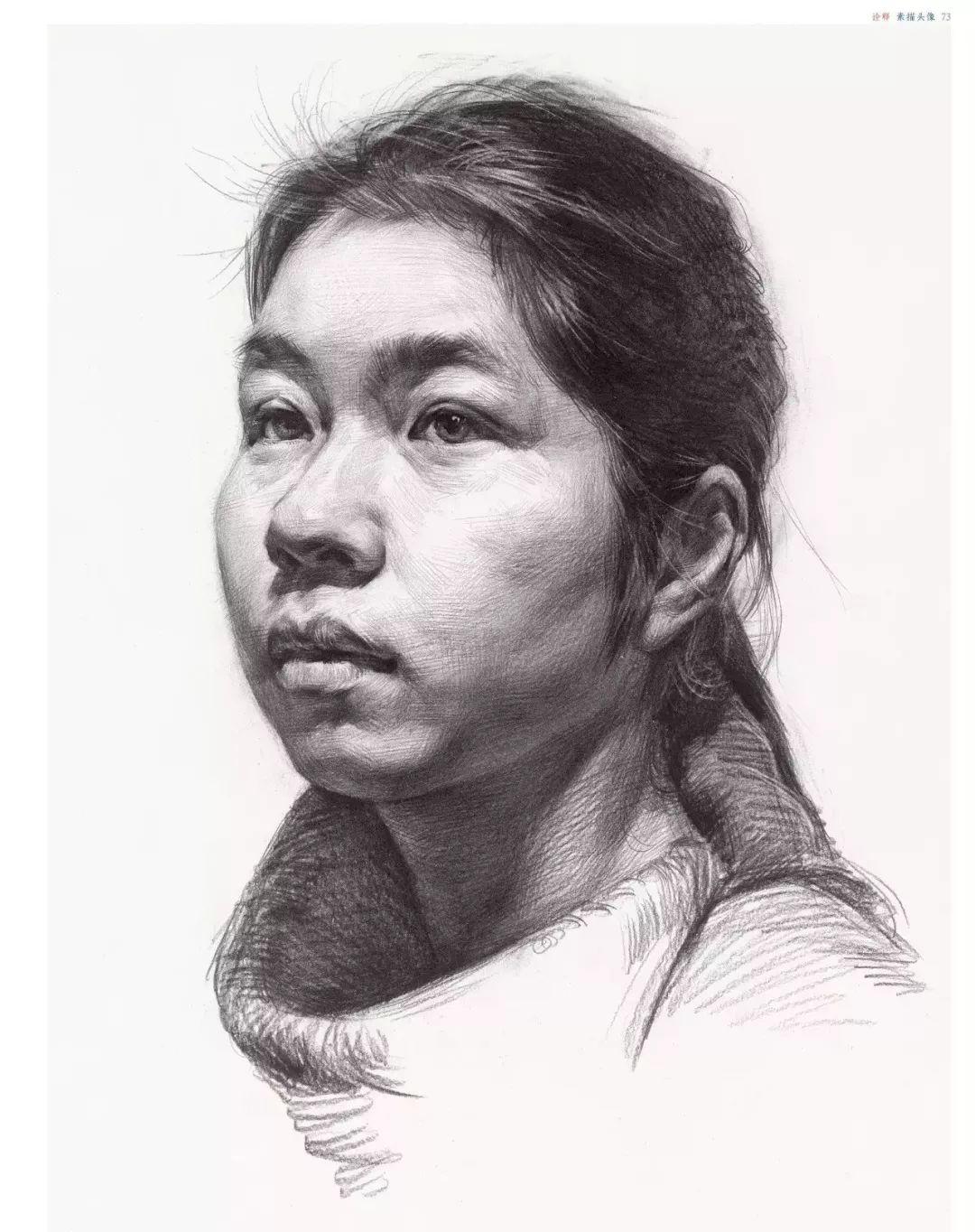 美术生收藏一大波女青年素描头像临摹素材