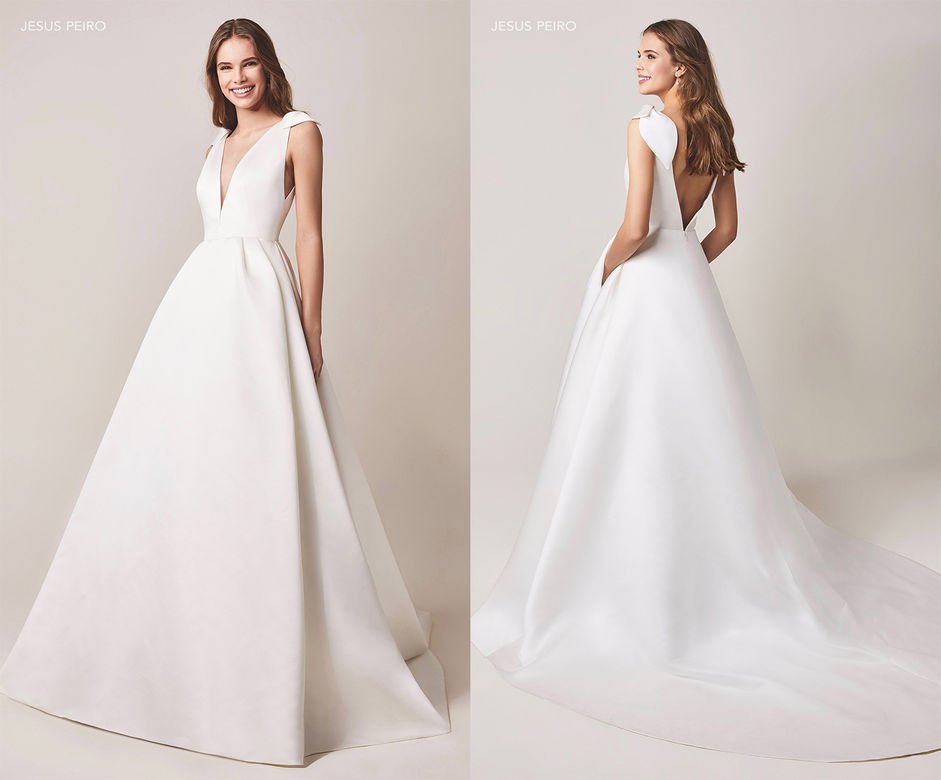 10款大热平胸婚纱永不过时!