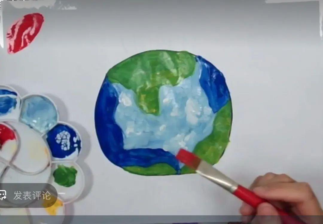 停课不停学——绘画《地球我来护》_颜料