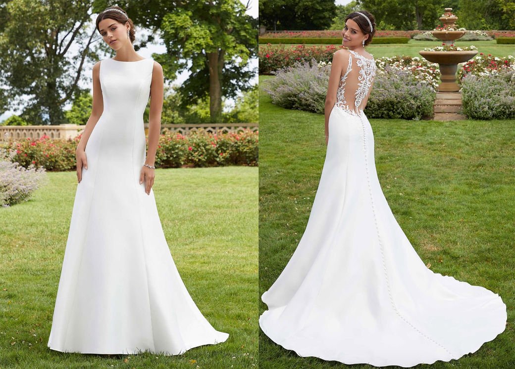 10款大热平胸婚纱永不过时!