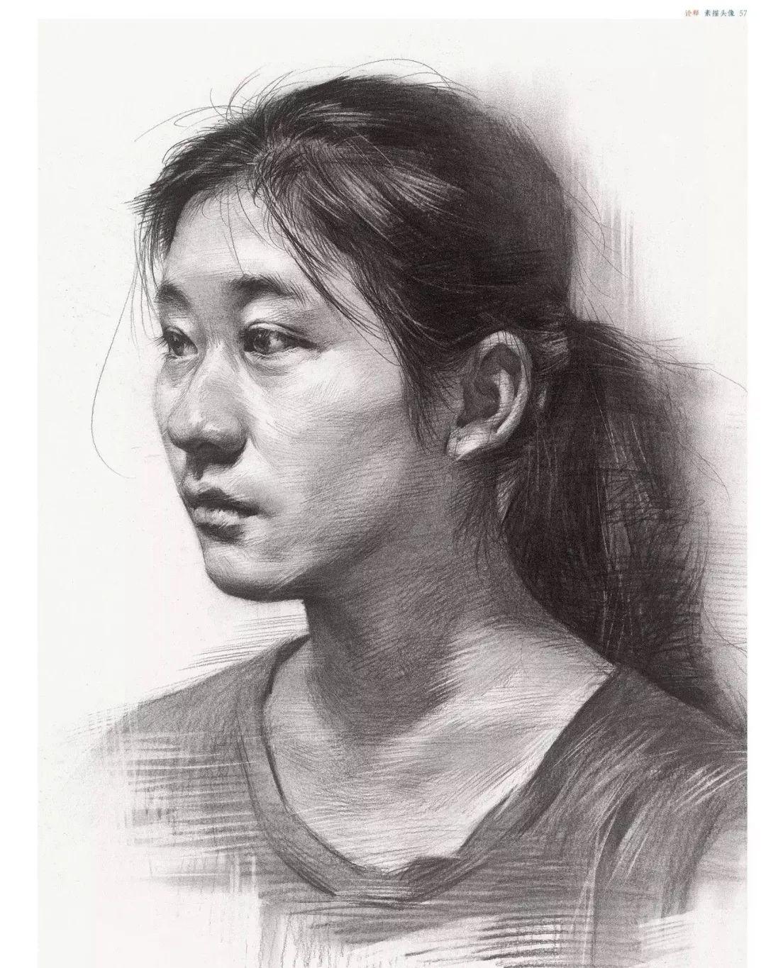 美術生收藏一大波女青年素描頭像臨摹素材