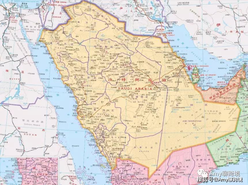 沙特阿拉伯地图阿联酋图片