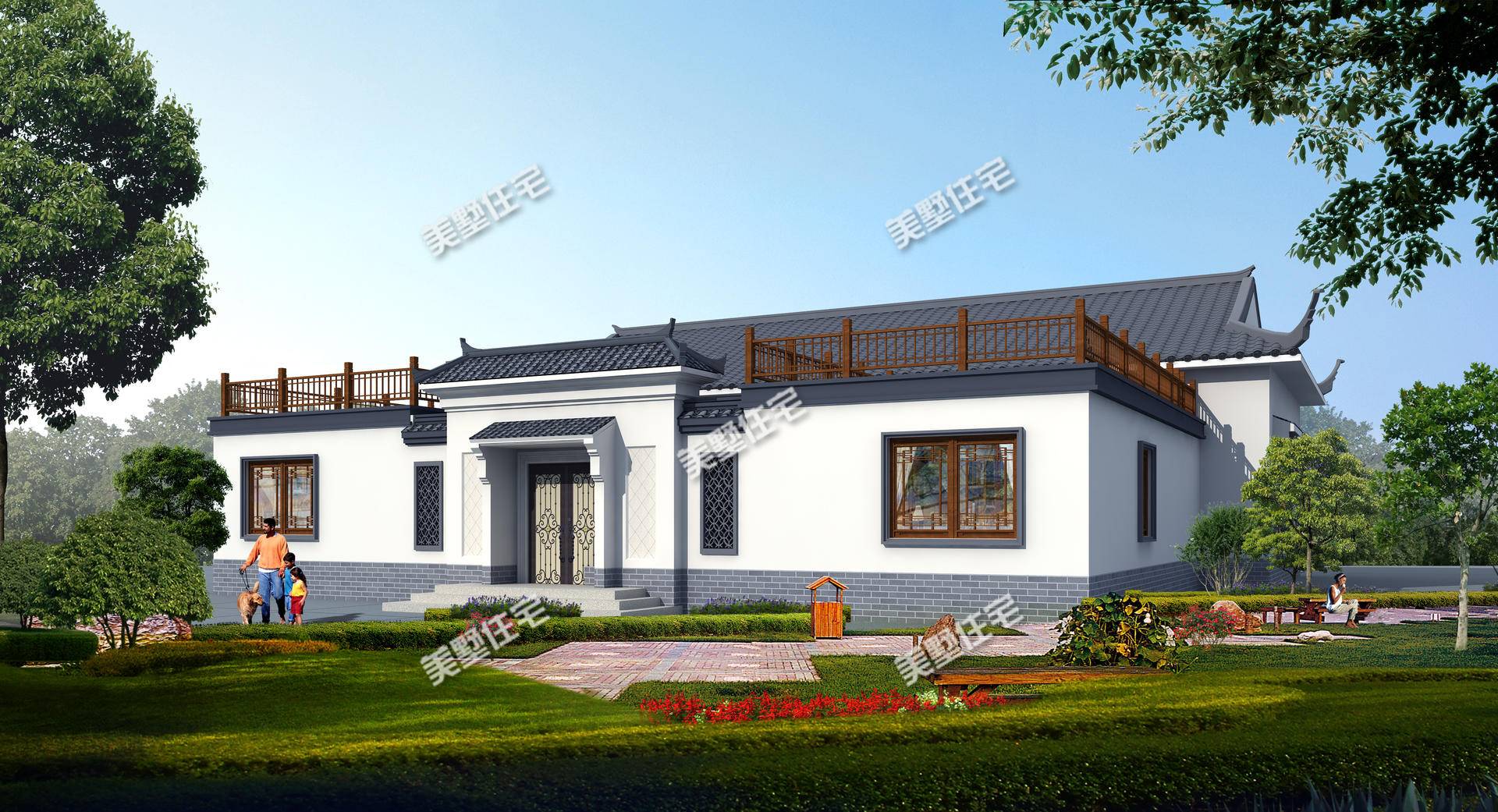 农村罕见的一层中式合院380平带10间卧室这才是真正的中国豪宅