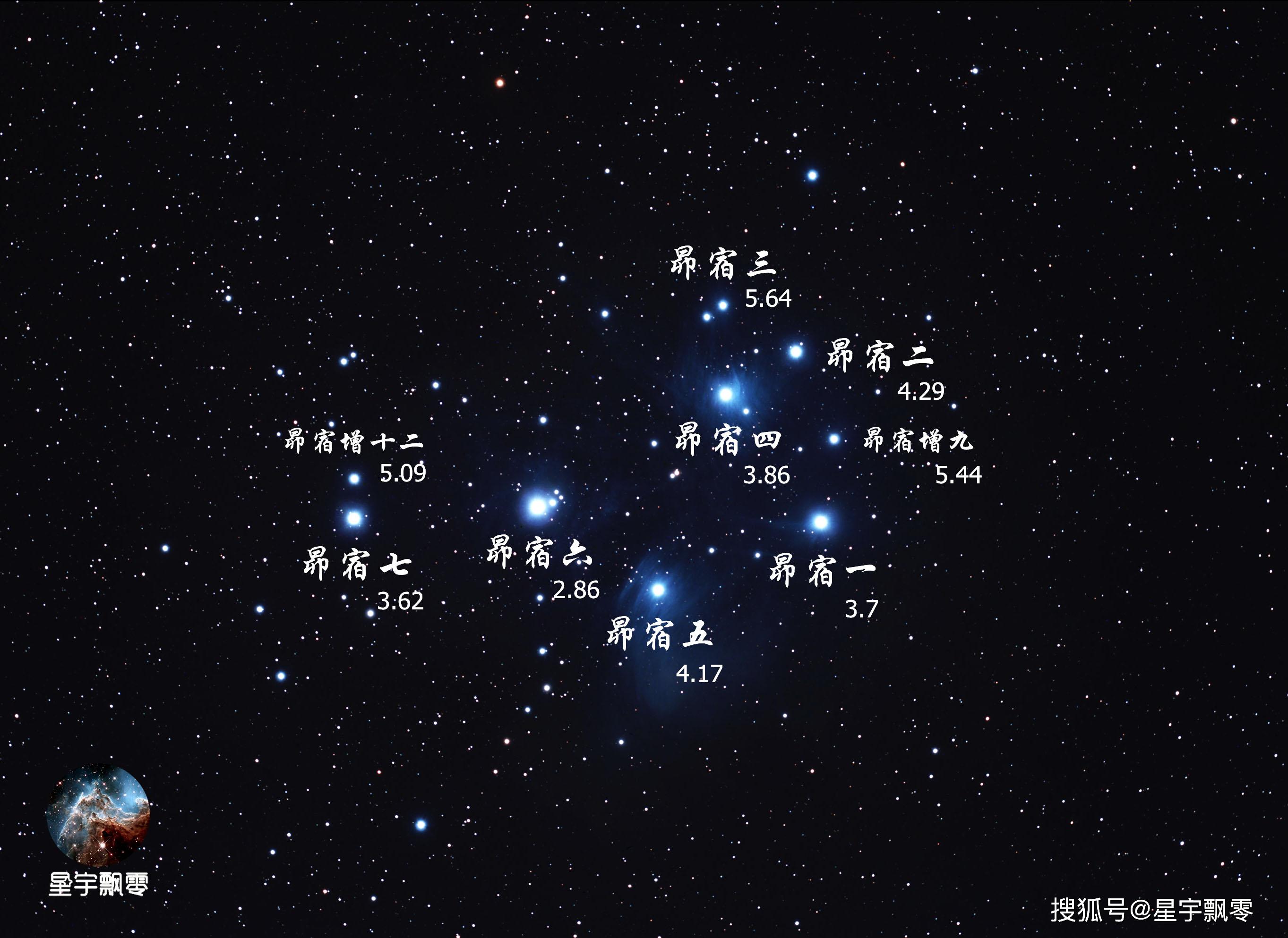 昴星团位置图片