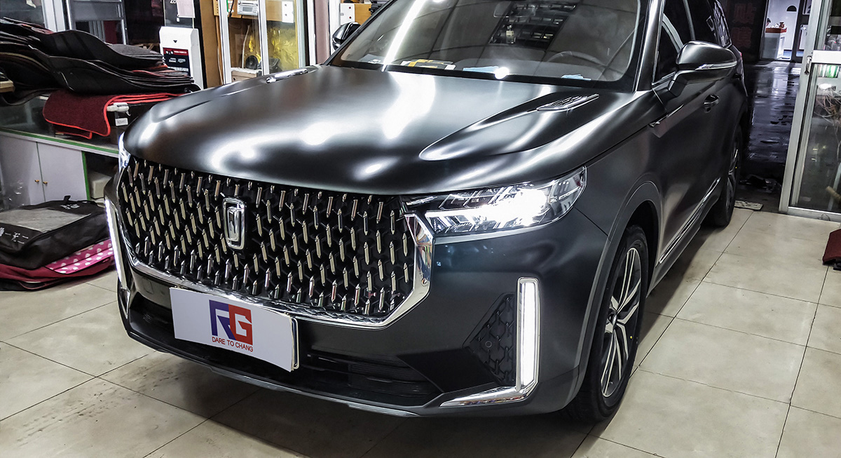 奔腾t99车身改色电光黑 rg瑞集改色膜山东淄博加盟店出品