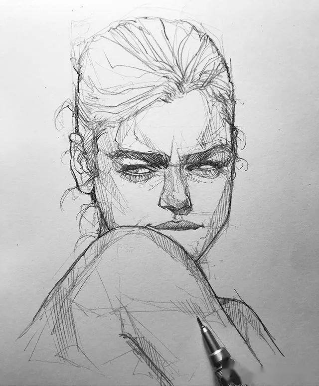 潇洒的线条人物速写