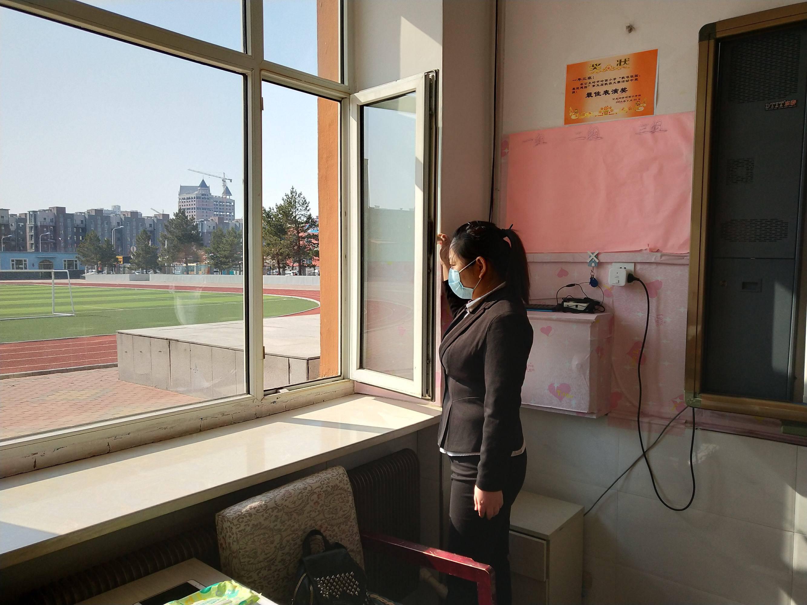 公主岭市岭西小学开学前疫情防控演练春暖花开待君归来