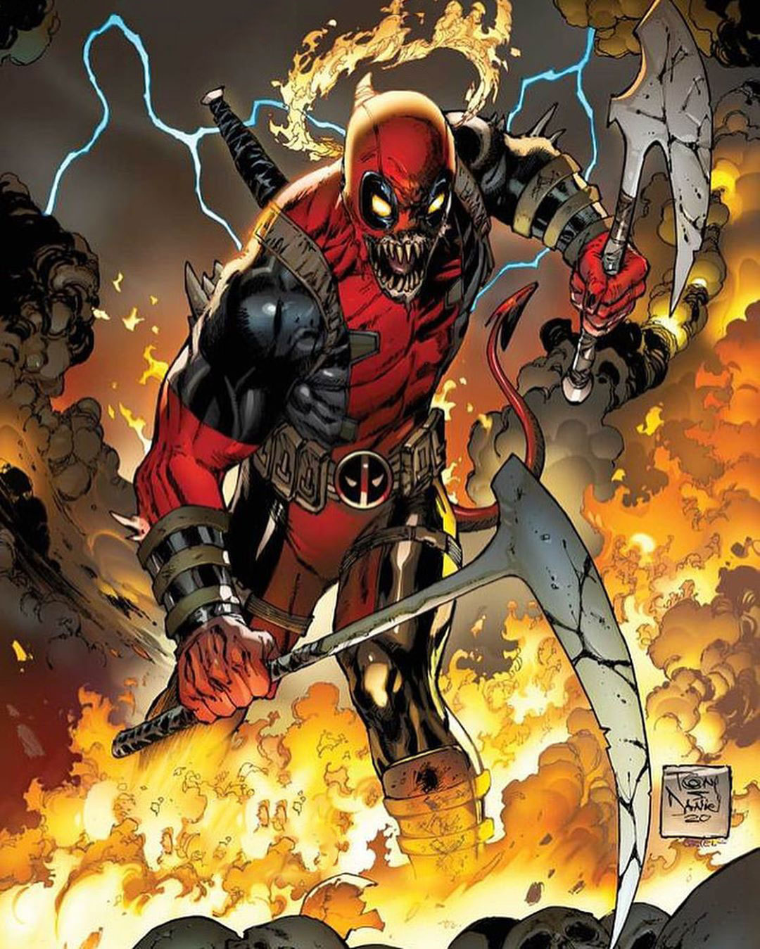 当复仇者黑化后死侍变死神你看美队的造型有多霸气