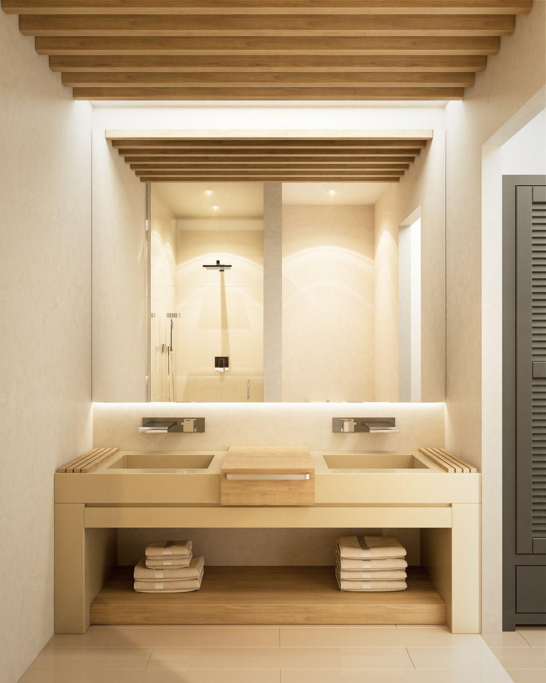 35款超美双人洗漱台设计案例,连化妆间都省了!